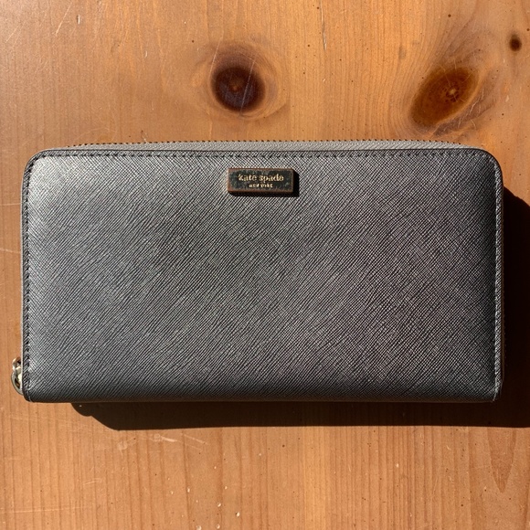 kate spade Handbags - Kate Spade - Metallic Grey Wallet